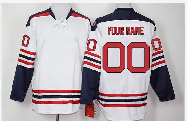

customized red hockey jersey stithced aay name any number, Black;red