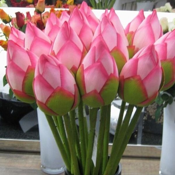 

Hi q 11pc lot vivid 78cm artificail ilk lotu bud hotel and re taurant decorative flower artificial pond imulation plant
