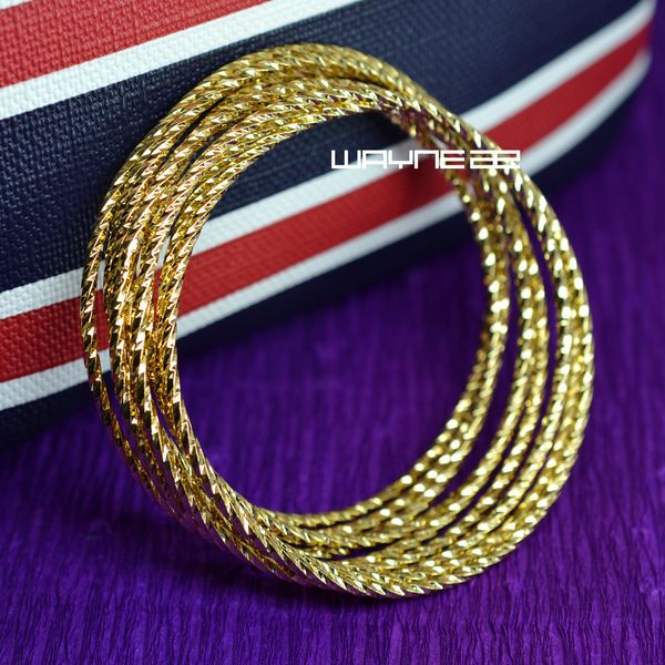 

set of 9pcs 18k 18ct gold filled gf very beatiful girls or ladies bangle g129, Black