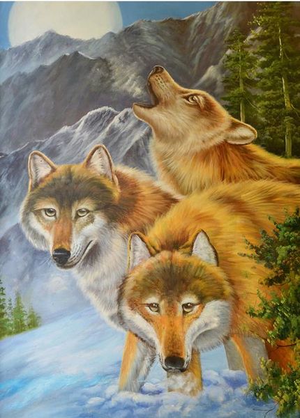 

3d customized wallpaper hd moonlight xuelang oil painting art porch custom p murals