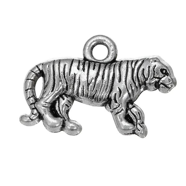 

new fashion easy to diy 30pcs tiger animal metal charms jewelry making fit for necklace or bracelet, Bronze;silver