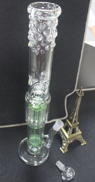 wholesale Bong in vetro perc a forma di campana in vetro grande Percolatore a 12 braccia più tubi dell'acqua in vetro a nido d'ape da 19 