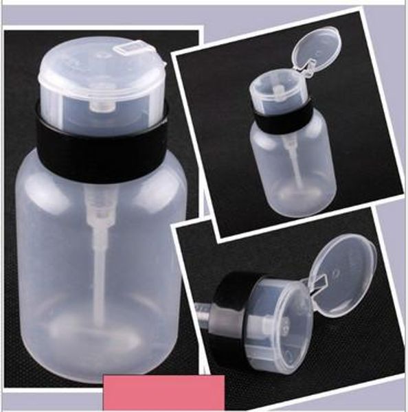 

nail polish removing bottle 210 ml ps transparent pump dispenser lock anti- leaking nail art pressure bottle