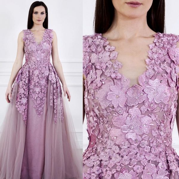 

elie saab purple deep v neck evening dresses applique rhinestones formal dress party evening wear plus size african prom dresses sweep train, Black;red