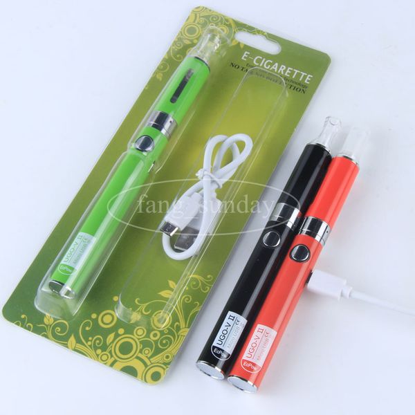 E сигарета Vaping UGO V II 650mAh 900mAh eVod USB Passthrough блистерная упаковка E-сигарета стартовый комплект eGo CE4 MT3 H2 бак атомайзер