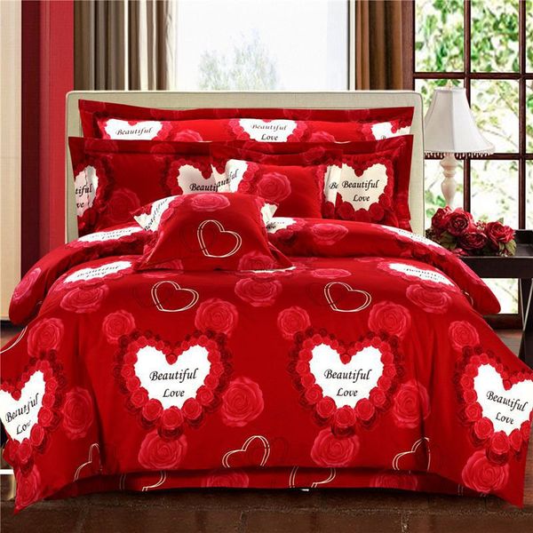 Wedding Bedding Sets Cotton Jacquard Satin Embroidered Comforter