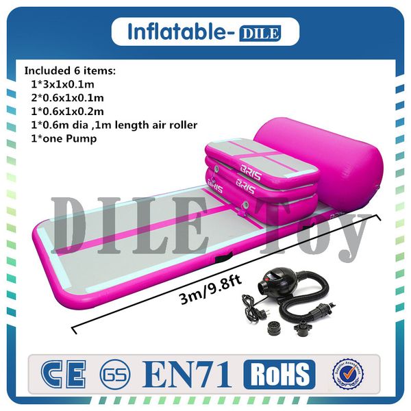 

door to door a set inflatable tumble track trampoline air track gymnastics inflatable air mat come with one pump