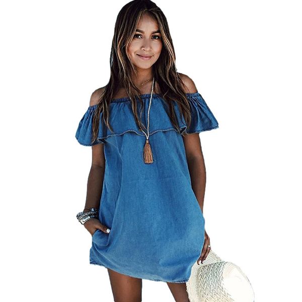 

женщины одеваются новый модельер свободные слэш шеи джинсы платья лето повседневная рукавов дамы элегантный джинсовые платья gzqz3 рф, Black;gray