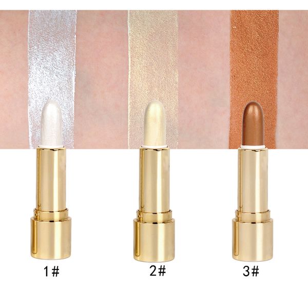 

makeup face highlighters shimmer stick waterproof long lasting 3d brighten contour cream stick have 3 different colors