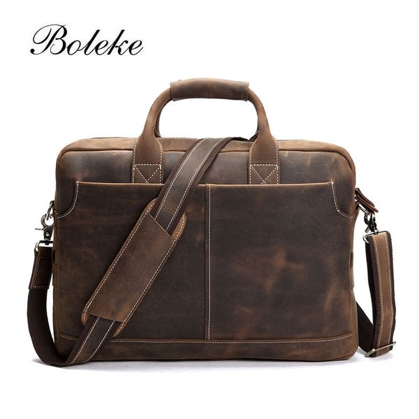 Mens Genuine Vintage Leather Satchel Messenger Man HandBag Laptop Briefcase Bag