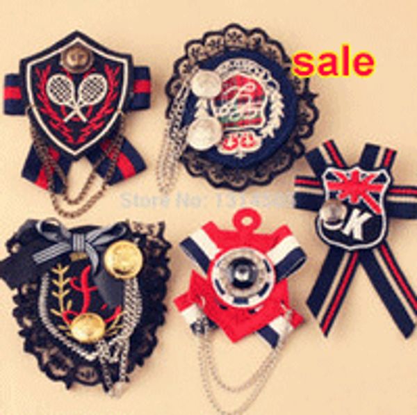 

wholesale-broches vintage brooch 2015 fashion preppy style british vintage ocean wind badge brooch medal epaulette wholesale ing, Gray