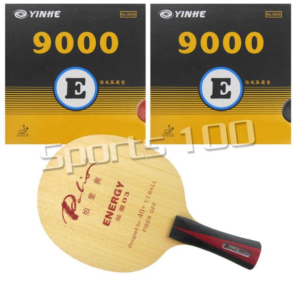 

wholesale- pro table tennis combo paddle racket palio energy 03 blade long shakehand hand-fl with 2x yinhe 9000e rubbers