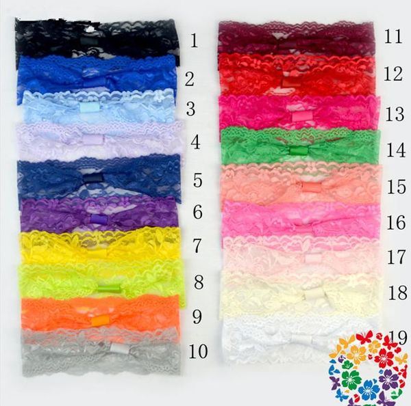

2017 infant girl lace headwear headbands kids baby pgraphy props newborn bow hair accessories baby hair bands b232, Slivery;white