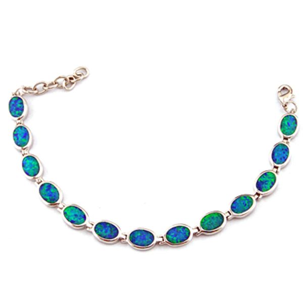 

stock opal bracelet mystic rainbow bracelet blue opal bracelet ob039a, Silver