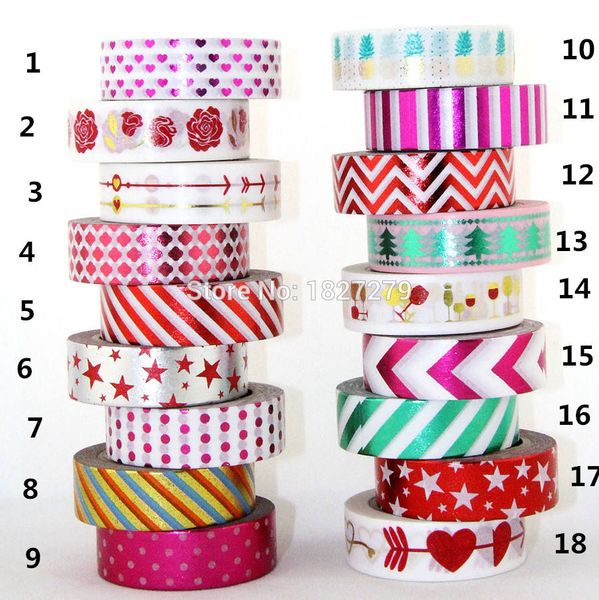 

wholesale-new 1x 10m gold foil gilded tape for christmas print diy deco masking japanese washi tape paper