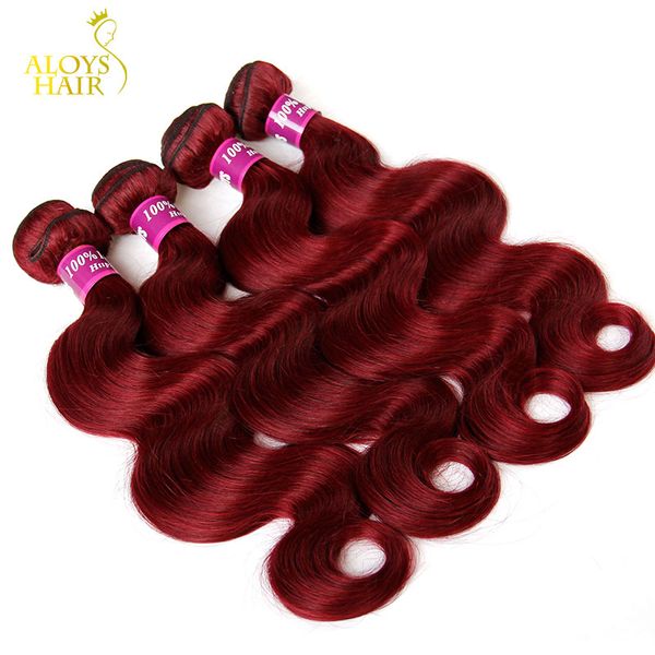Burgund Indian Hair Weave Bündel Grade 8A Wein Rot 99J Indian Jungfrau Hair Body Wave 3/4 PCs Los Indian Nerz Remy Human Hair Extensions