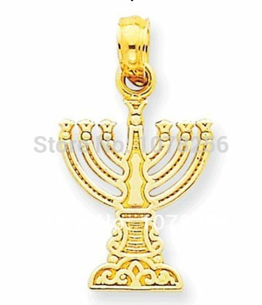 

100 шт. / лот 18 к позолоченный еврейский Менора подвески ювелирных изделий аксессуар