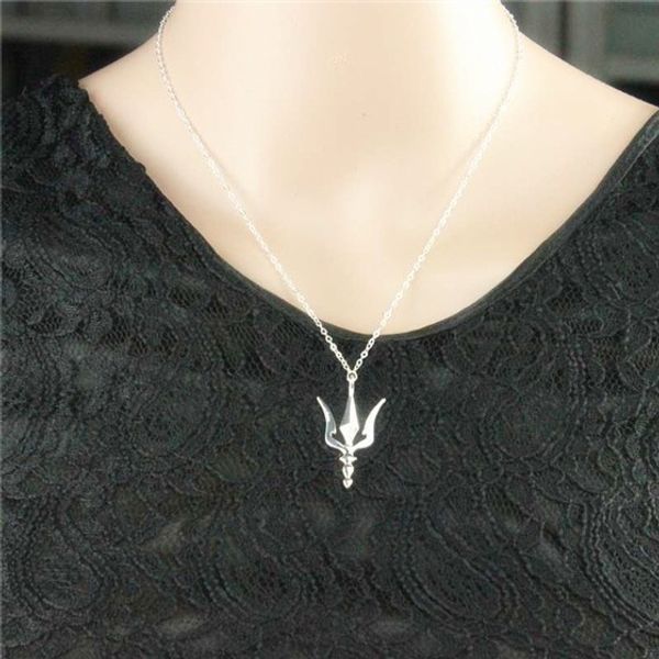 

10pcs- n061 trishul ukraine poseidon trident necklace greek spear necklace olympians trident anchor necklace, Silver