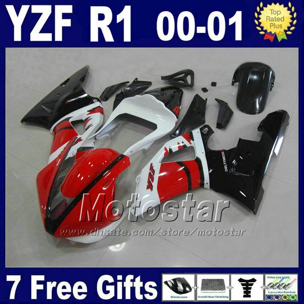 Racing-Kit für Yamaha 2000 2001 YZF R1 Verkleidungskits rot schwarz Originalfarbe yzf1000 00 01 yzfr1 Verkleidungsset Karosserie U7E3