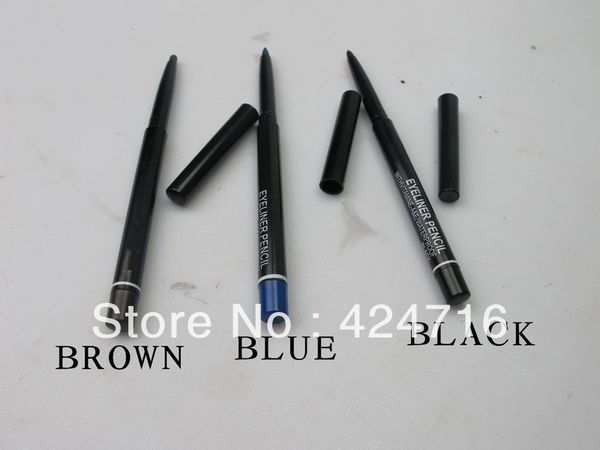 

60pcs/lot 2014 new special convinient design makeup rotary retractable black/bllue/brown gel eyeliner pencil 3 colors can choose