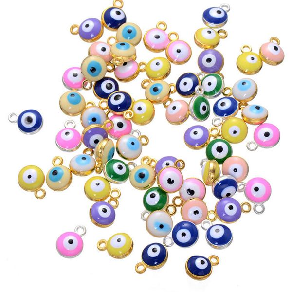 

1000pcs 1.4*9*7mm Turkish amulets runes beads charms alloy enamel turkey Evil Eye charms pendant for jewelry diy ACH0003