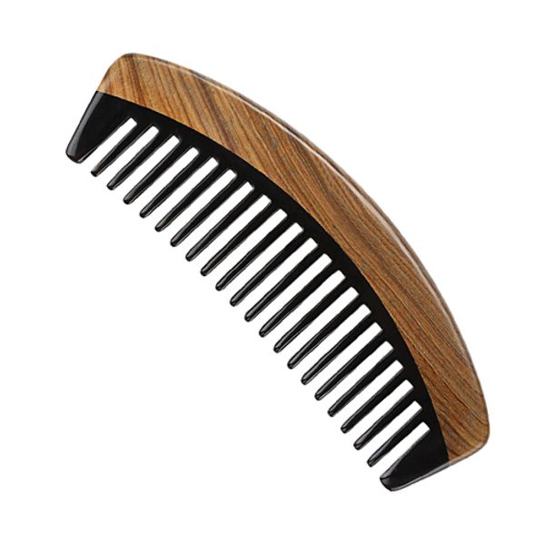 

beard hair wide tooth large horn wood combs brushes, Silver