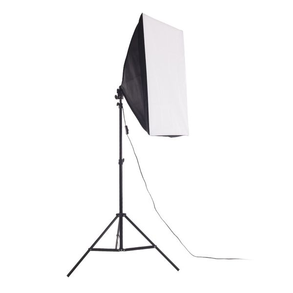 Kit di illuminazione fotografica Freeshipping 2m Studio Light Stand Treppiede + 50x70cm Photo Studio Softbox Tenda leggera con portalampada E27