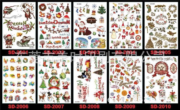 

Рождество водонепроницаемый татуировки наклейки 36 мальчиков временные татуиров