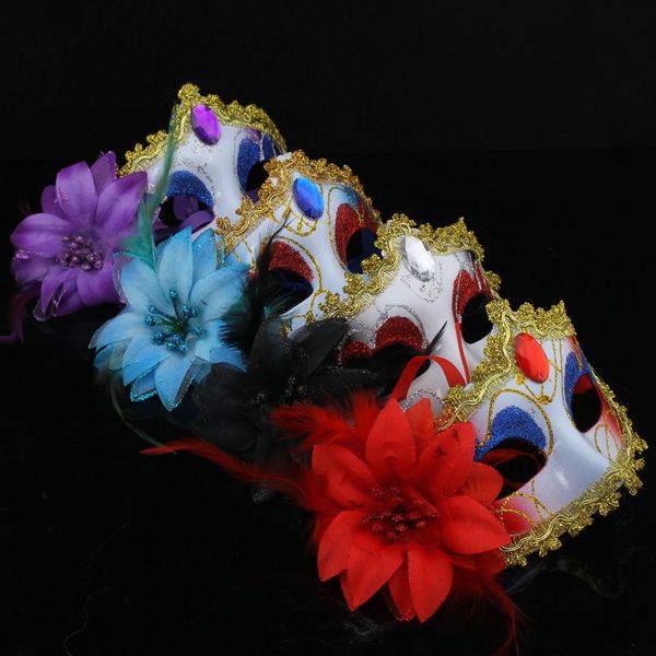 

Beautiful Color Flower Princess Mask Masquerade Party Decoration Female PVC Mask Cosplay Performance Props 10pcs/lot SD995