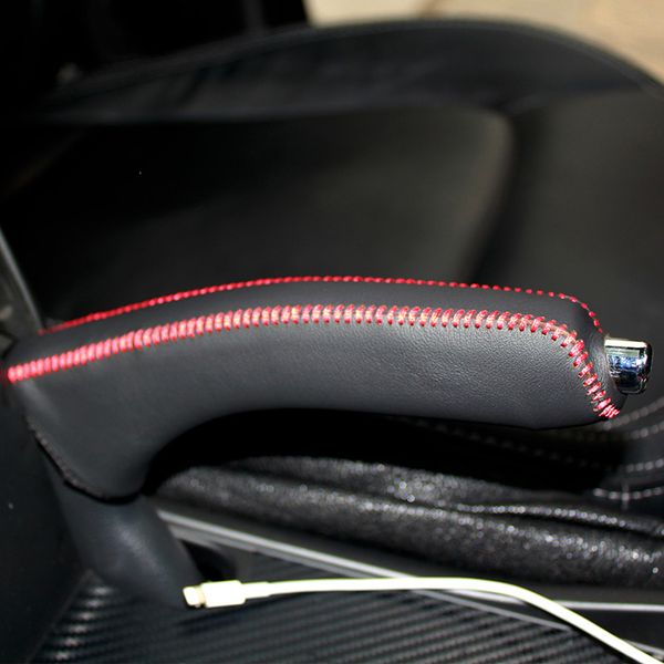 KIA Sportage R için el freni kapağı Araba styling Hakiki deri El freni kapağı Iç dekorasyon Araba aksesuarları