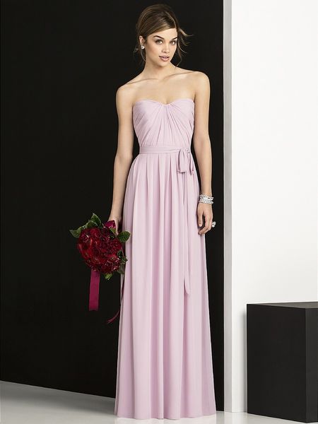 

2016 custom made ping new sheath/column sleeveless sweetheart floor-length sash chiffon bridesmaid dress 1005, White;pink