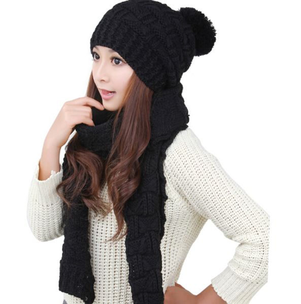 

wholesale-new winter hat women's cashmere scarf fashion knitted hat scarf shawl scarves warm ing, Blue;gray