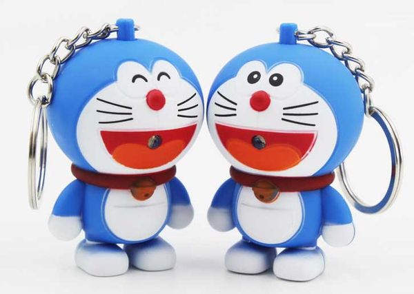 Doraemon мечта кошка телефон ремни ключ пряжки аксессуары светодиодные световой звук брелок детский день подарок