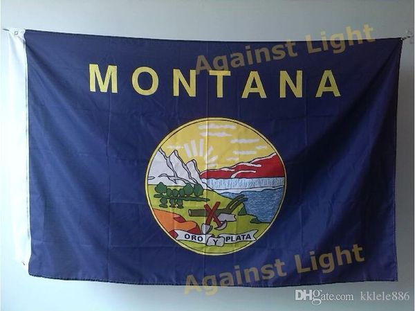 Online Cheap Montana State Flag 90 X 150 Cm Polyester American