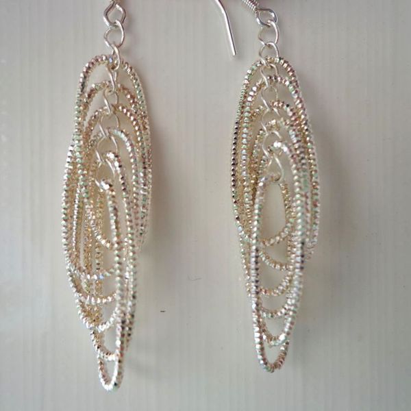 2020 Superimposed Circle Designer Chandelier Earrings 925 Silver