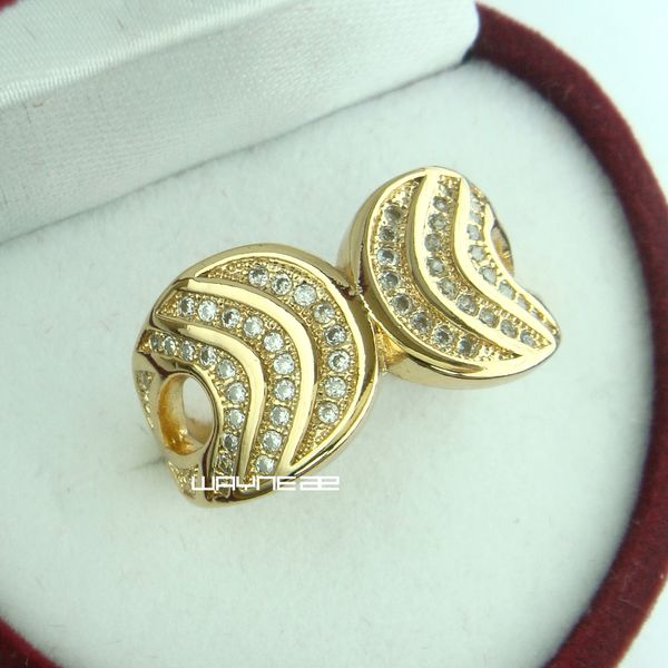 

r239-size 8 woman's cute white sapphire 18k yellow gold filled ring gift, Silver