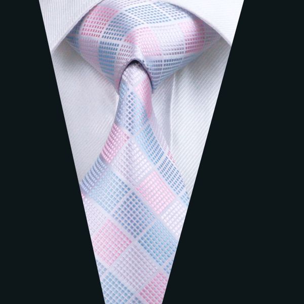 

Высокое Качество Галстук Набор Multi Шелк Проверить Мужские Галстук Сетки Жаккардо