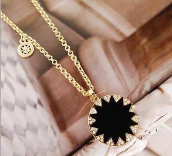 

gold sweater neaklace with little diamond , alloy material, not fade, comfortable, and ing, Silver