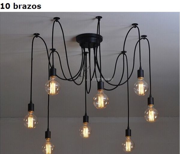 

retro mordern nordic edison bulb antique vintage adjustable e27 diy loft of art chandelier ceiling light fixture