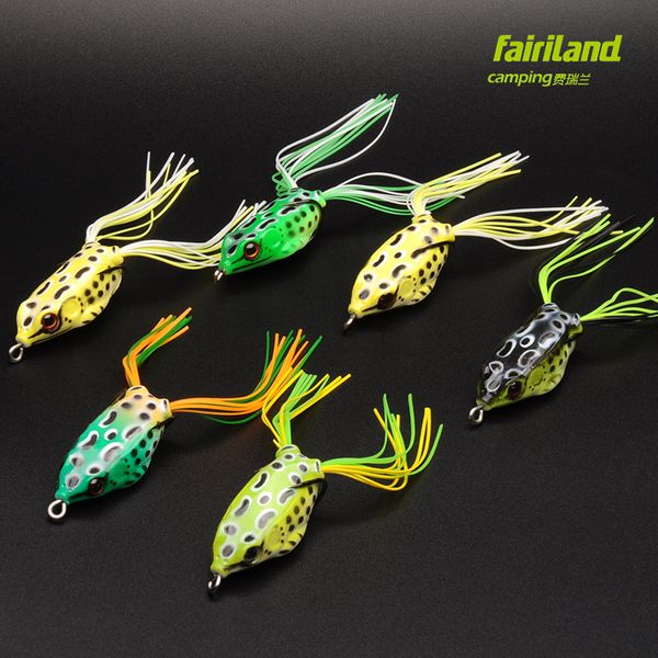

6pcs fairiland soft frog lure three size avail. ater rubber frog for difficult fishing environment snakehead mandarin fish perch