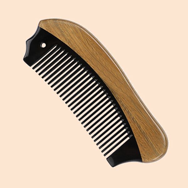 

beard hair horn wood pocket combs brushes hair dryer care & styling curly detangling accessory tool anti dandruff hairloss accompany wax oil, Silver