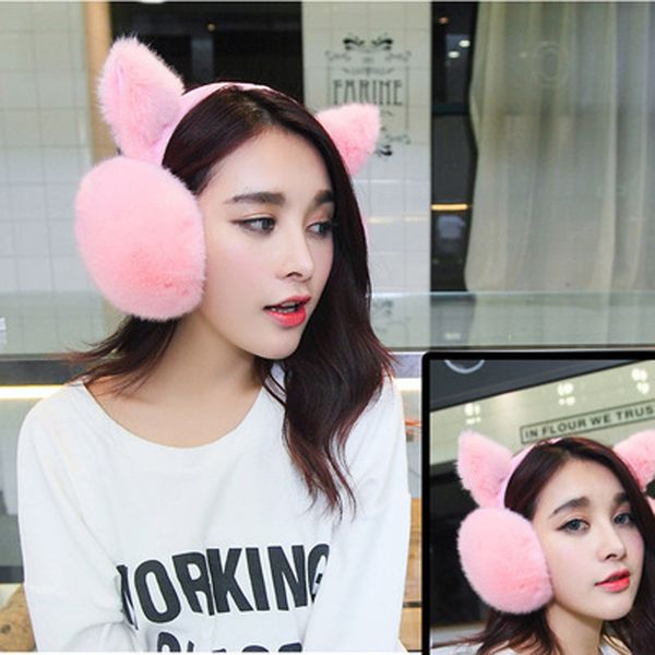 

wholesale- 2017 women fur earmuffs warm ear cover women's ears lovely warm korean style winter thermal ear cover, Blue;gray