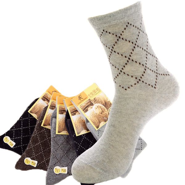 

wholesale-2016 sock men winter thicken wool lozenge autumn wool socks mens brand socks for men 5pairs, Black