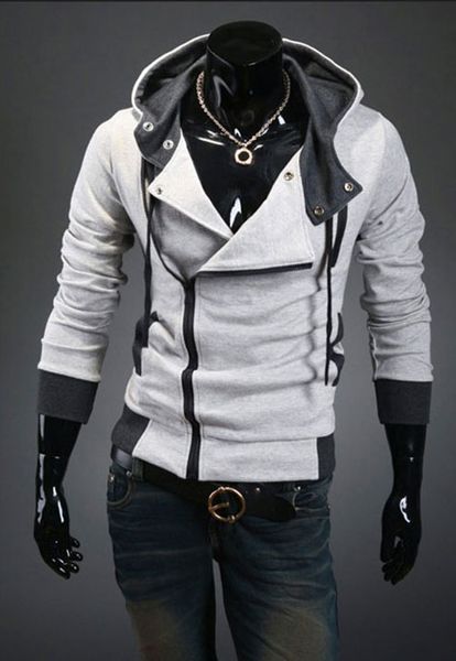 

m-xxxxl hat sweater fashion new & size slim coat design personalized sweatshirts jacket men's assassins creed plus hoodies shi idcs, Black