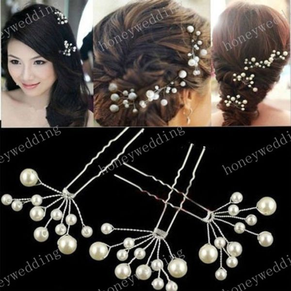 

Свадебные Аксессуары Для Волос 3 шт. Невесты Жемчуг Цветок Головной Убор Заколки Шпилька Для Волос Украшения Невесты Головной Убор