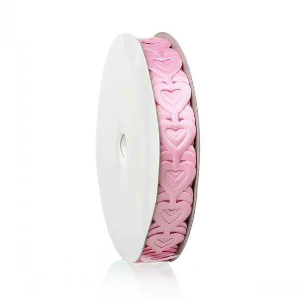 

beijia terylene satin baby shower decoration ribbon pink love heart baby girl 18.0mm,1 roll(approx 18.4m)