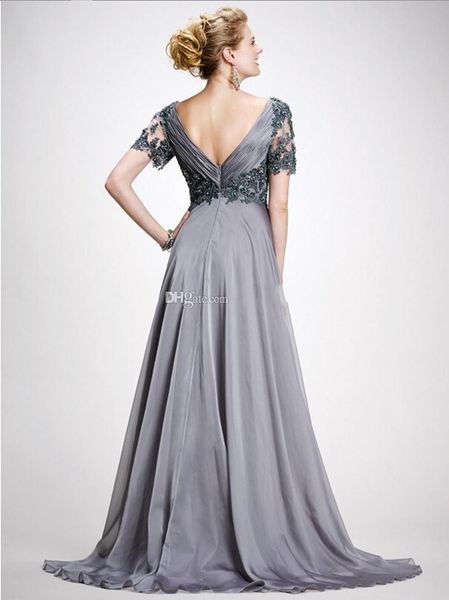 2015 New Plus Size Mother Of The Bride Dress Is Elegant Gray V Neck