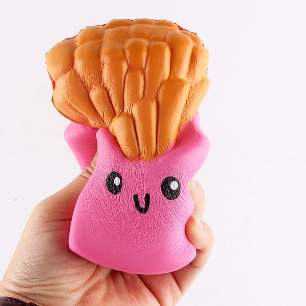 

15pcs/lot cute squeeze food toy simulation of french fries slow rebound decompression toys simulation bread food toys