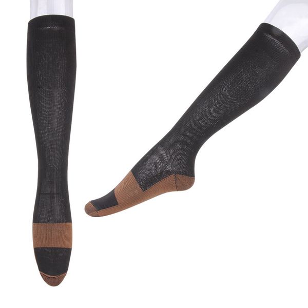 

wholesale-wholesale casual 1pair miracle copper anti-fatigue compression socks tired achy men anti fatigue magic socks, Black
