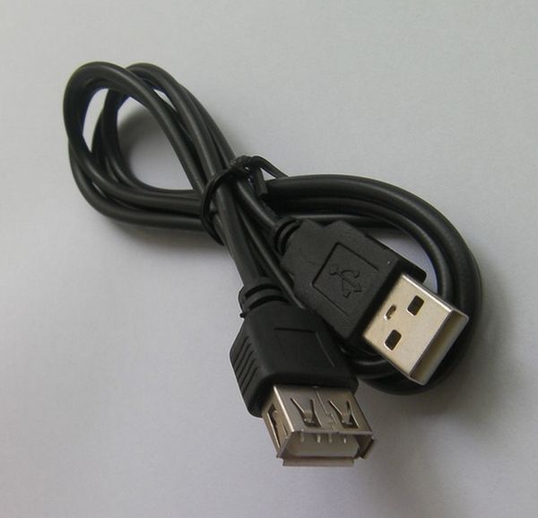 USB 2.0 macho para cabo de extensão fêmea preto cor 0.8m